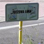 tabliczka z napisem "Tęczowa łąka"